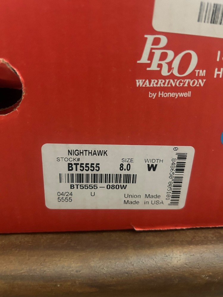 BT5555 Morning Pride fire fighting boot Size 8 W