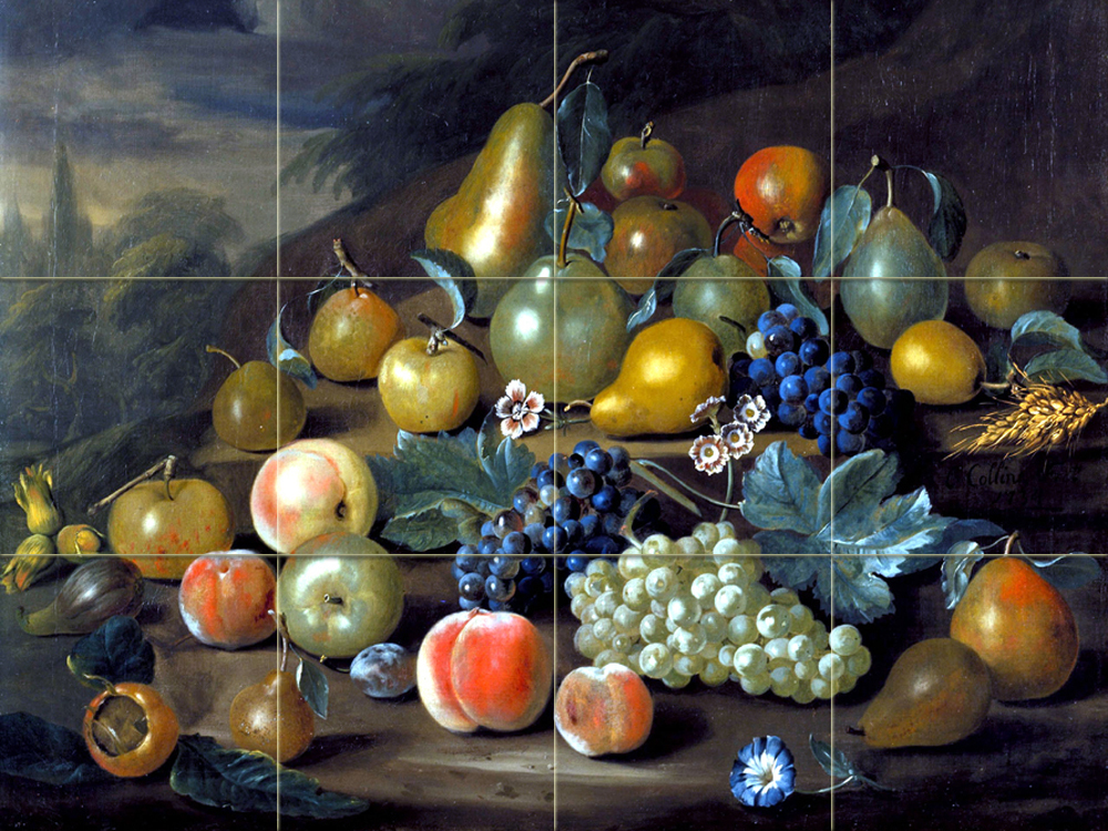 Art Pears Peaches Grapes Ceramic Mural Backsplash Bath Tile #2107
