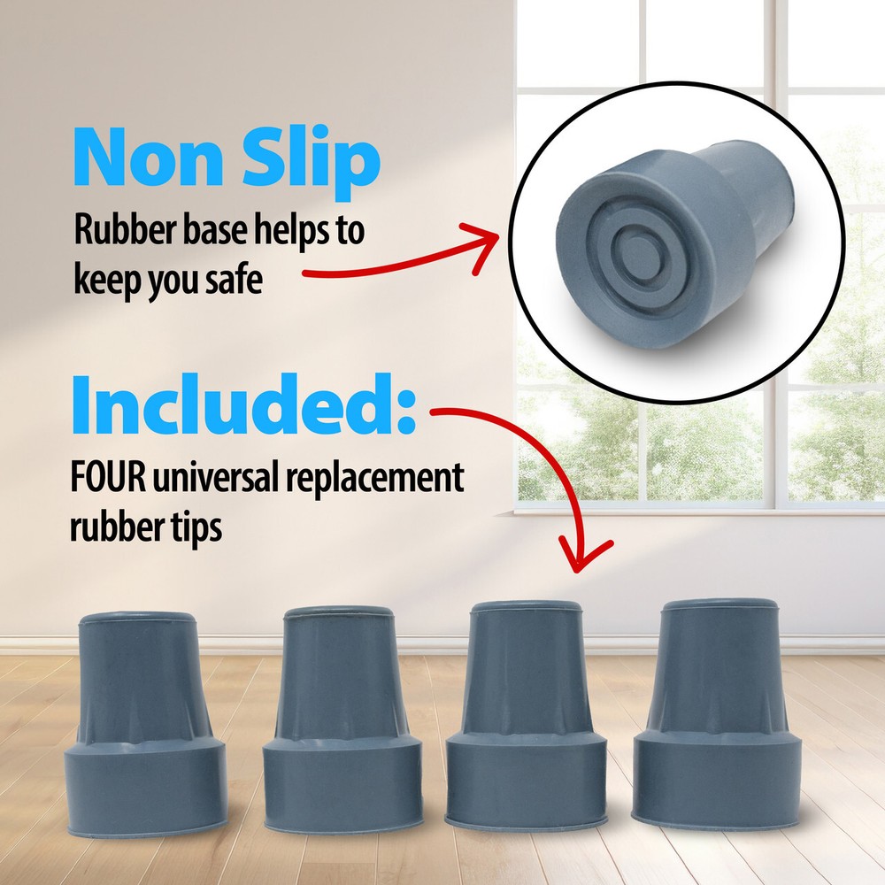 Top Glides 4PCS Universal Cane Replacement Rubber Tips