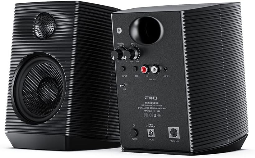 FiiO SP3 Powered HiFi Active Desktop Speaker-80W Stereo Computer Speaker (Black)