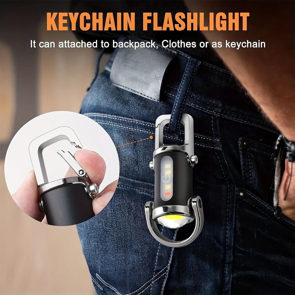 Portable Rechargeable Bright Keychain Flashlight Phone Charger,Emboadlie Mode AE