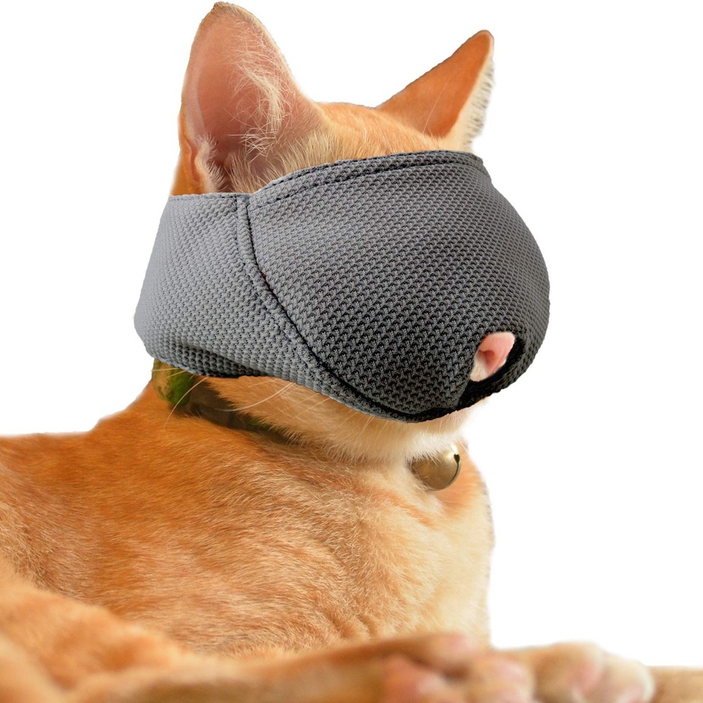 Cat Muzzle, Breathable Mesh, Mouth Guard, Prevent Biting, Chewing, Grooming, M
