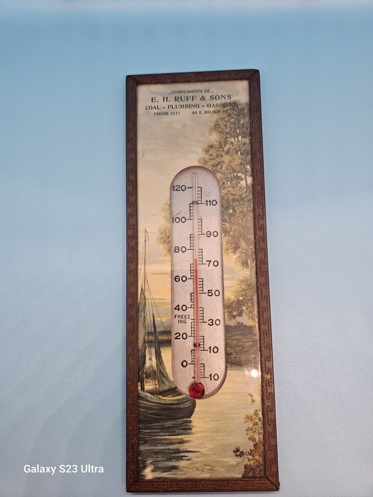 Vintage Advertising Thermometer E. H. Ruff And Sons