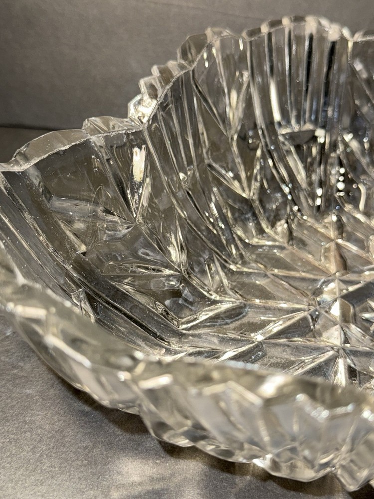 Ornate Glass Serving Bowl 11"
