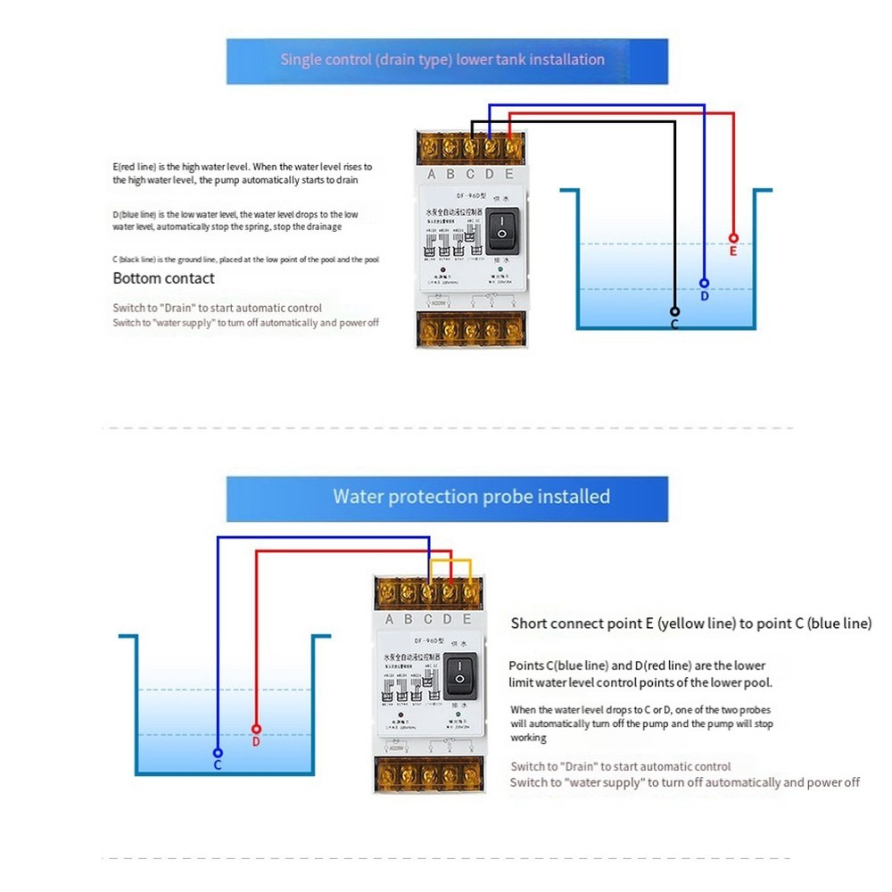 Fully Automatic Water Level Controller 25A 220V Water Tank Liquid Level6652