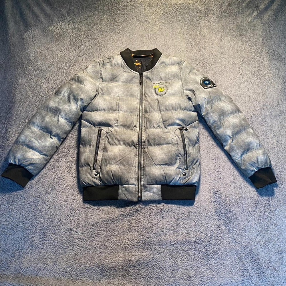 Kaiwel Bomber Jacket Men's Medium Grey Full Zip