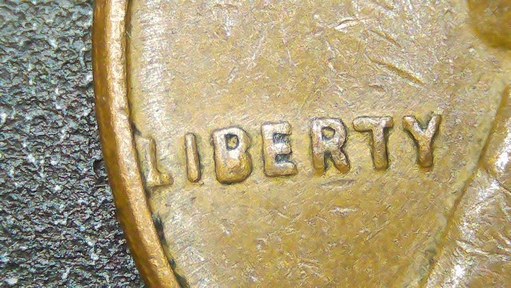 1957 P Lincoln Wheat Cent,"Filled B" Die Chip error