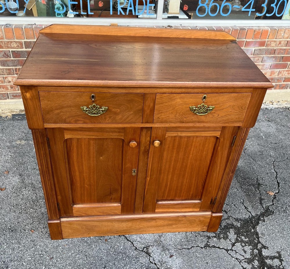 Victorian Era Walnut Cupboard Sideboard Antique 761190