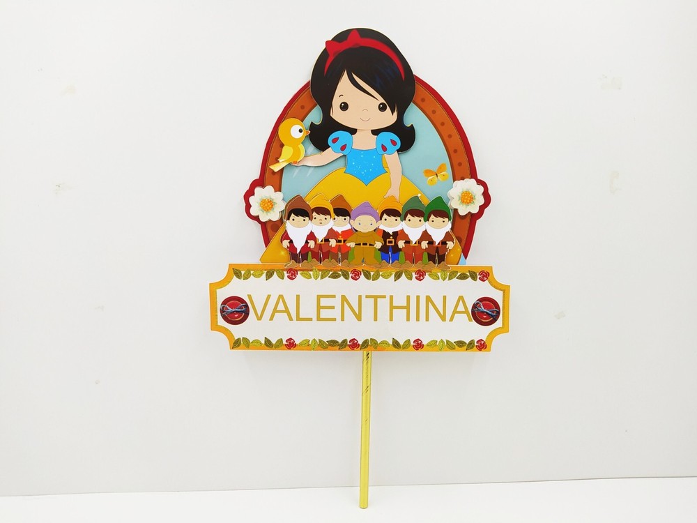 Personalized Snow White Themed Cake Topper