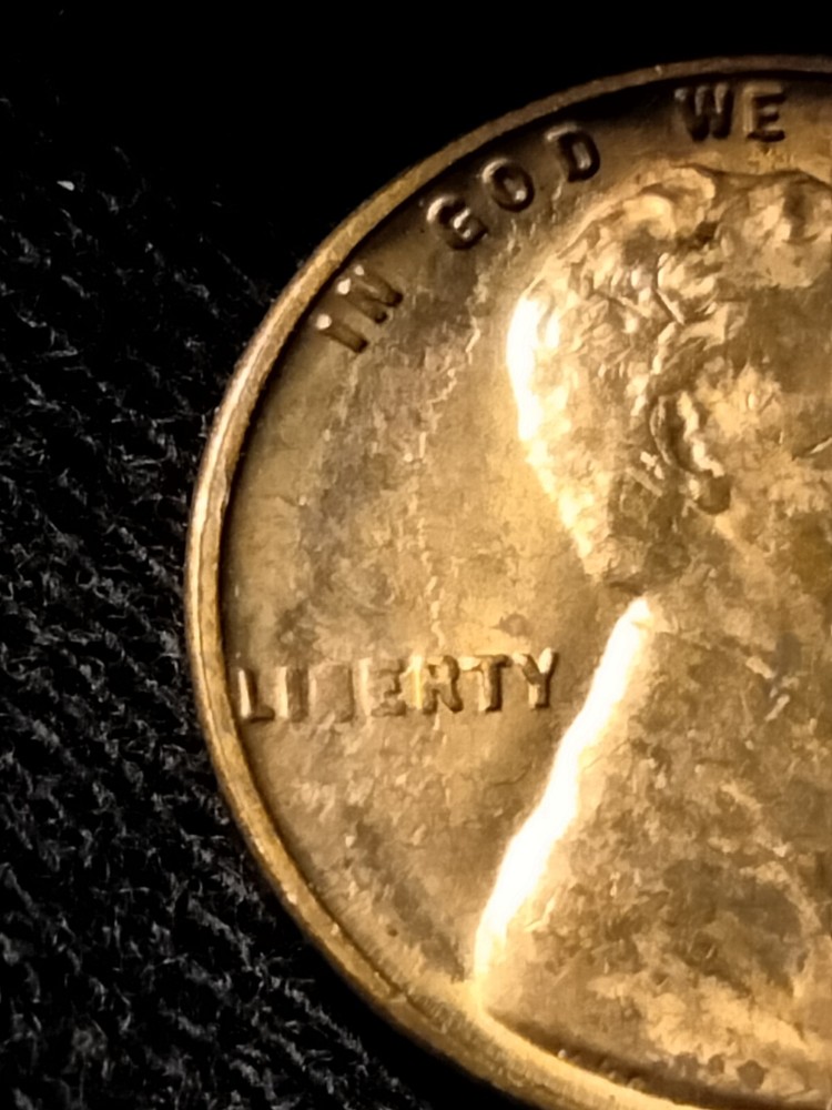 1955 S Lincoln Wheat Cent Struck Thu Heavy Grease