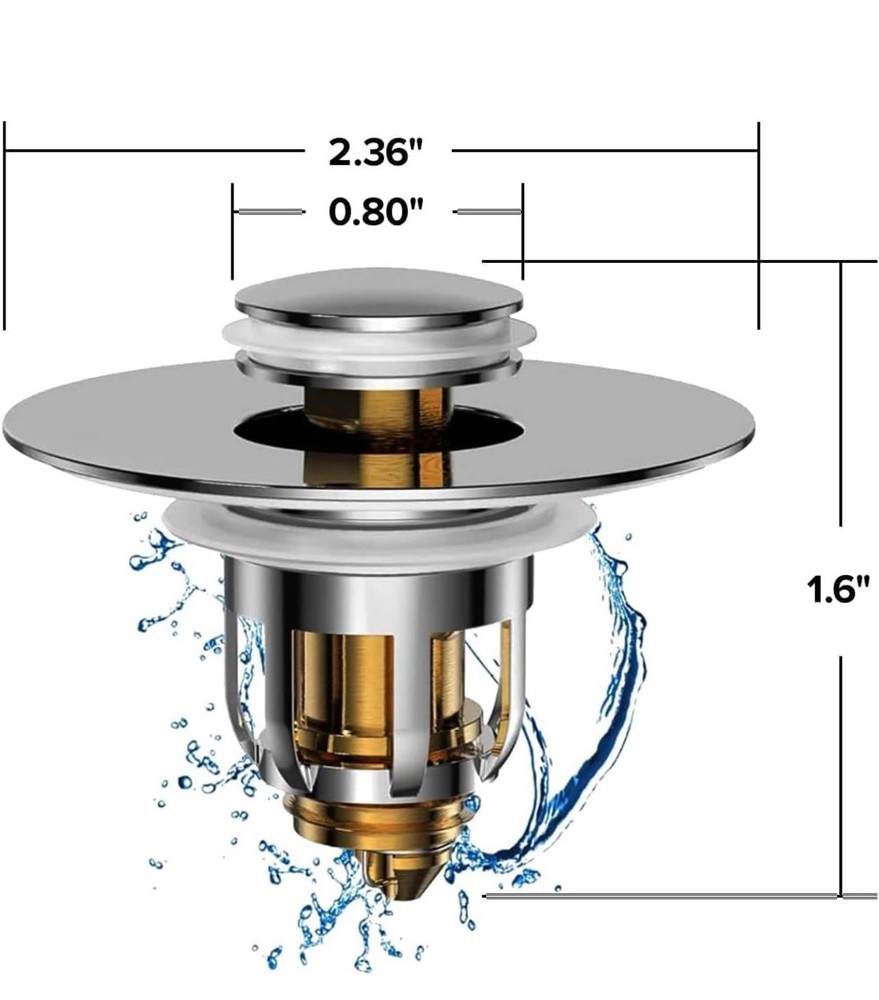 Mer-Maid Drain Magic Universal Sink Stopper, Instantly Replace Broken Stoppers