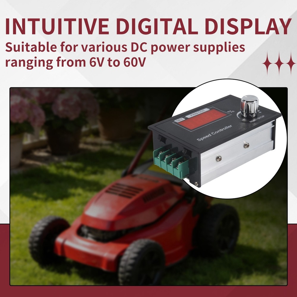 PWM DC Motor Speed Controller 6-60V 30A with Digital Display & Robust PCB -2296
