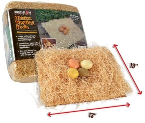 Premium Chicken Nesting Pads 13"x13" - 10 Pack, Soft Bedding for Nest Boxes