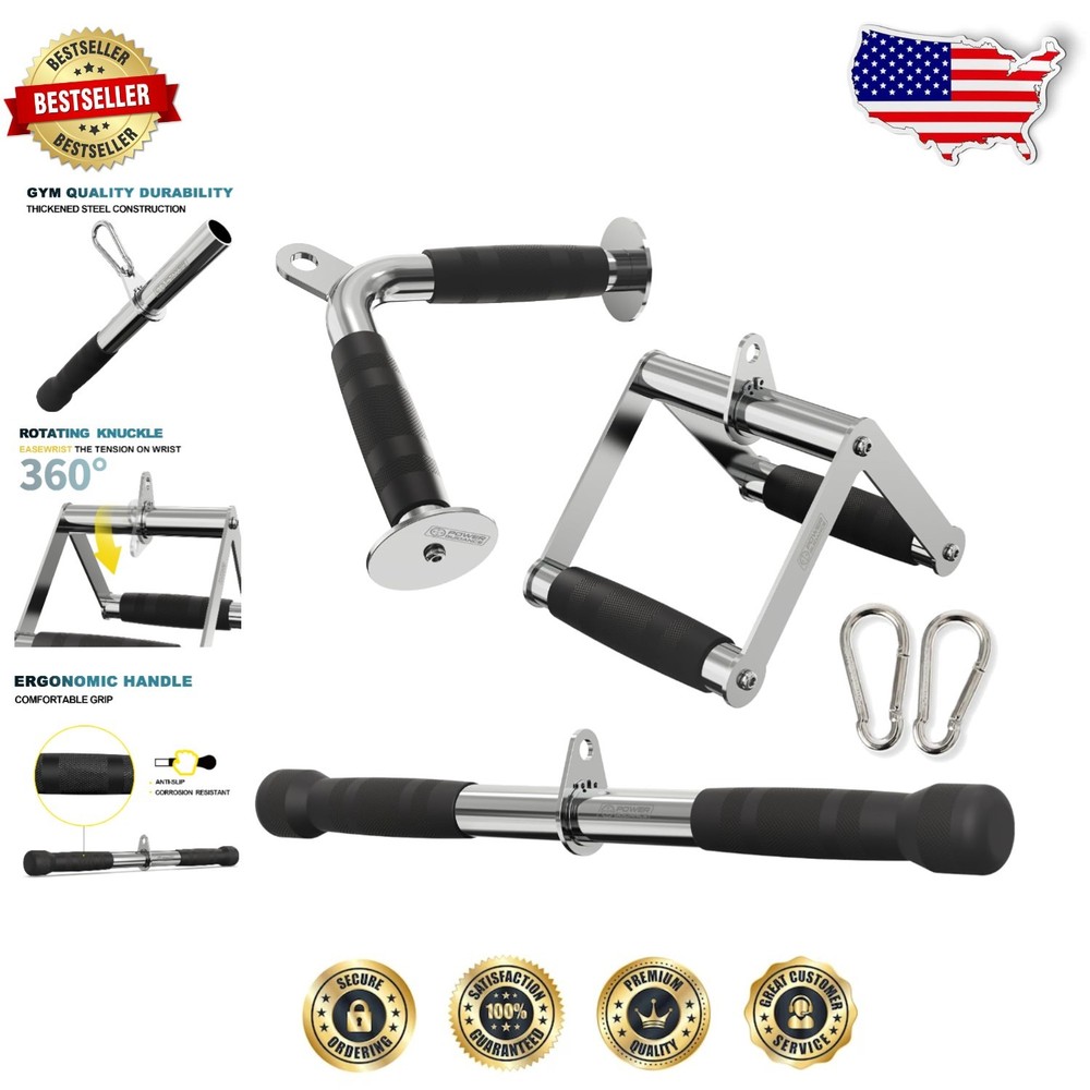 Cable Attachments V Bar Rotating Handle 7.8kg Capacity Chrome