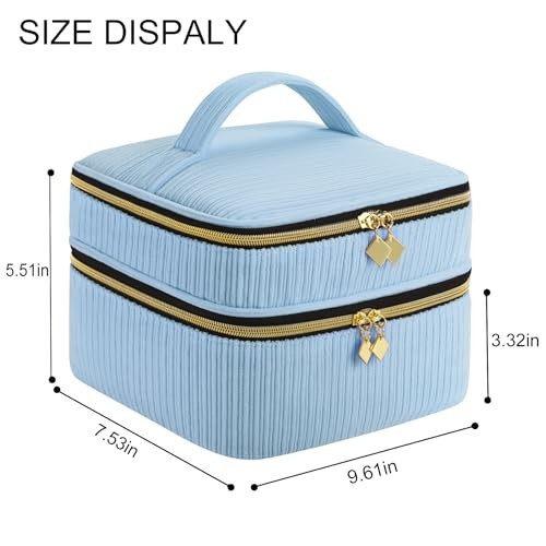 30-Bottle Nail Polish Organizer Case - Double-Layer Storage Bag with Handle, Man