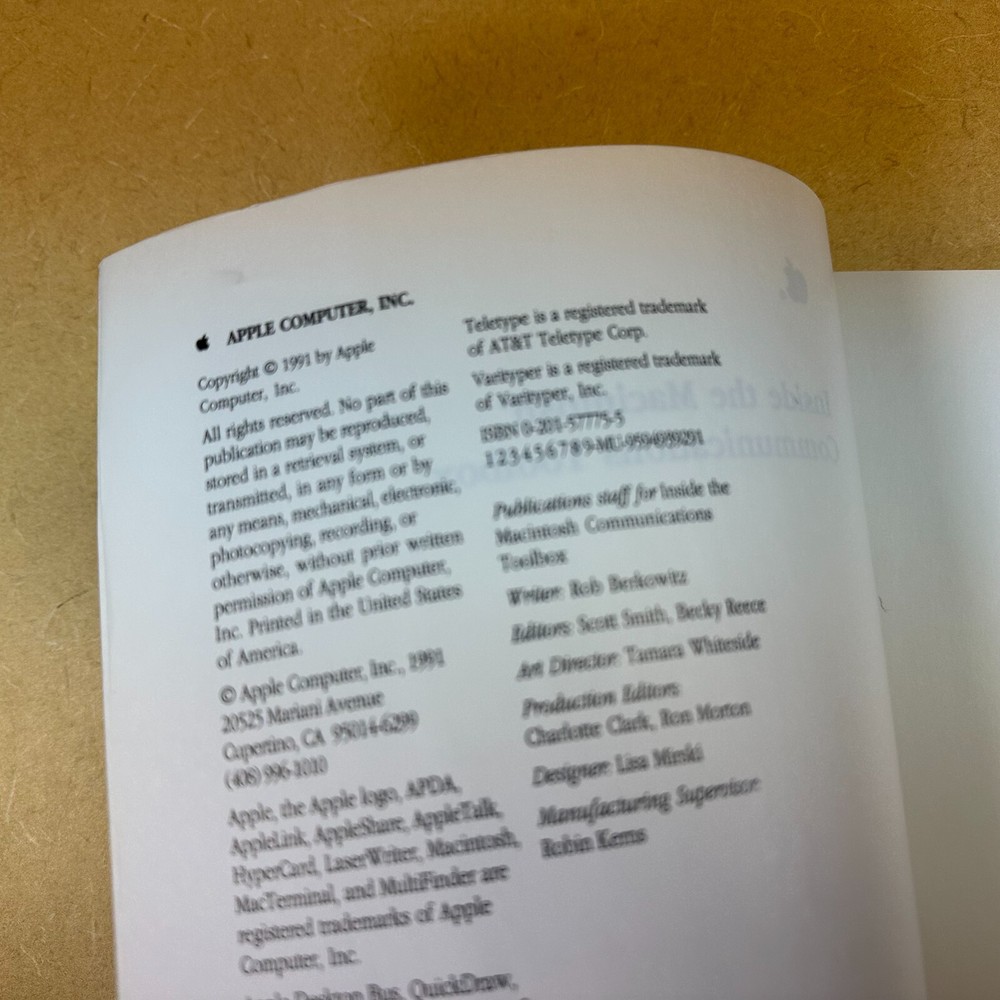 Inside the Macintosh Communications Toolbox - from Apple Computer - 300+ pages!