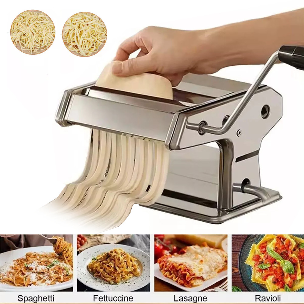 Stainless Fresh Pasta Maker Roller Machine for Spaghetti Noodle Kitchen Tool US