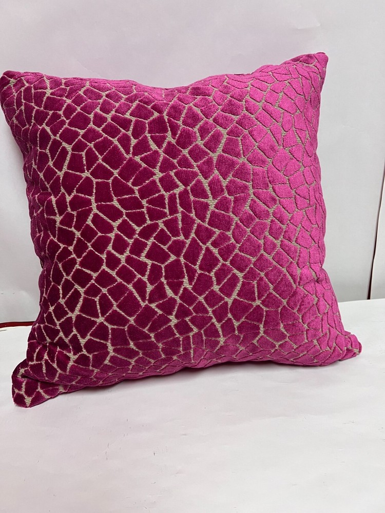 18" Dark Magenta Velour Throw Pillow
