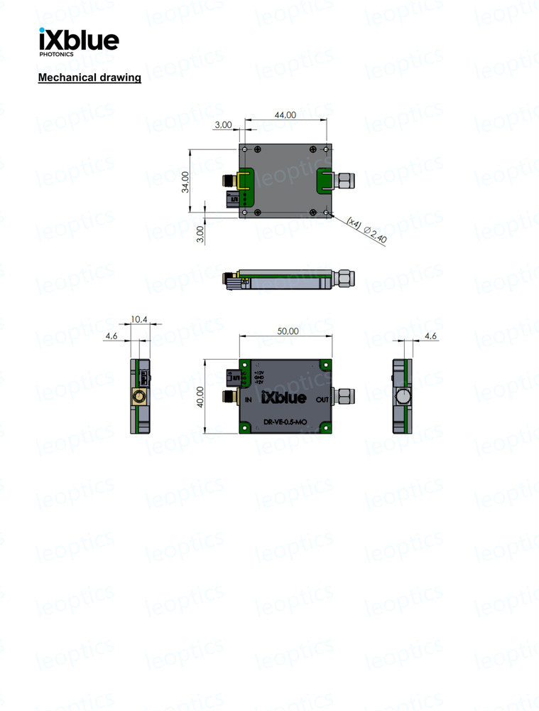 iXblue Non-inverting VErsatile RF Amplifier Module 750 MHz DR-VE-0.5-MO