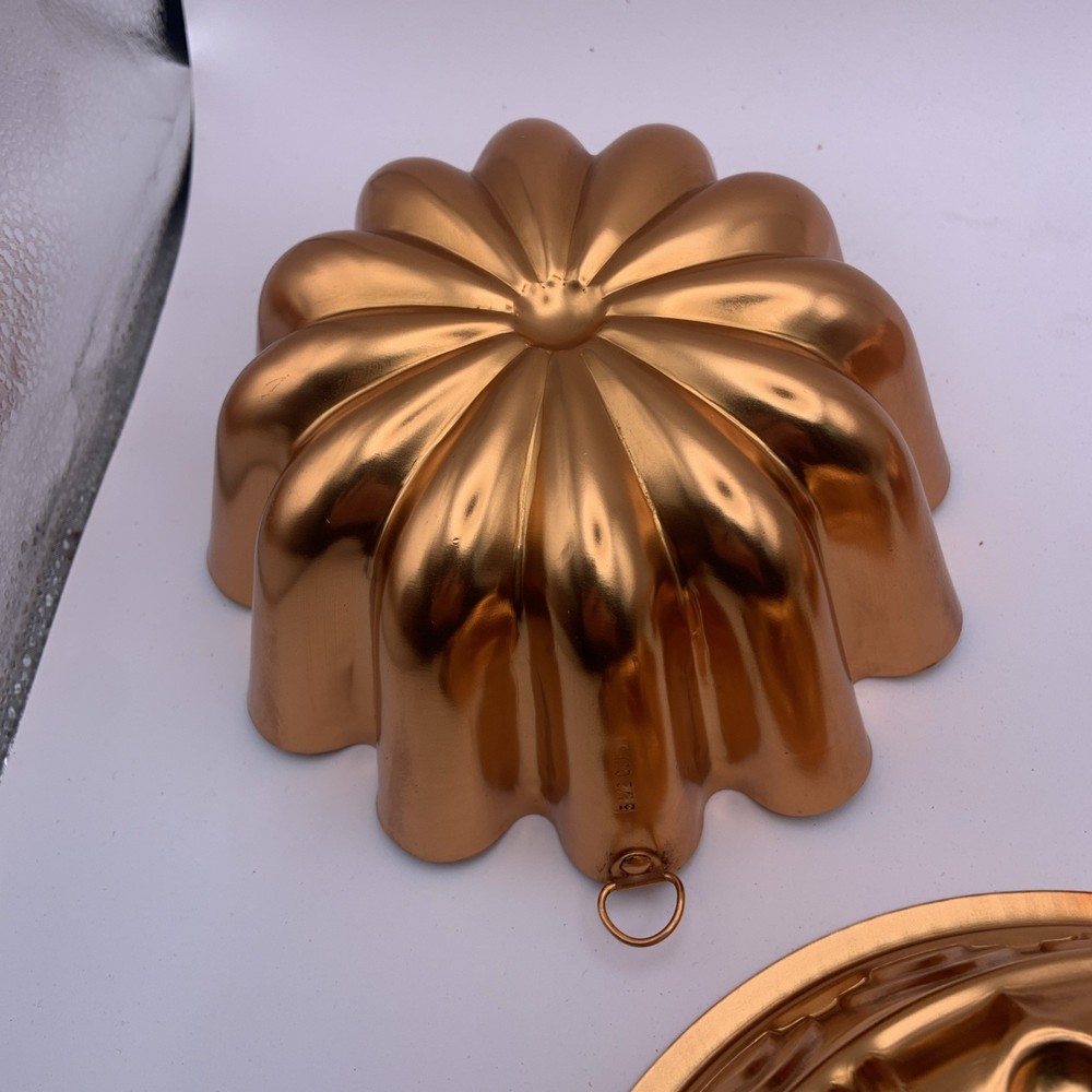 Set of 3 Assorted Copper Kitchen Molds/Decos - includes Heart Shape