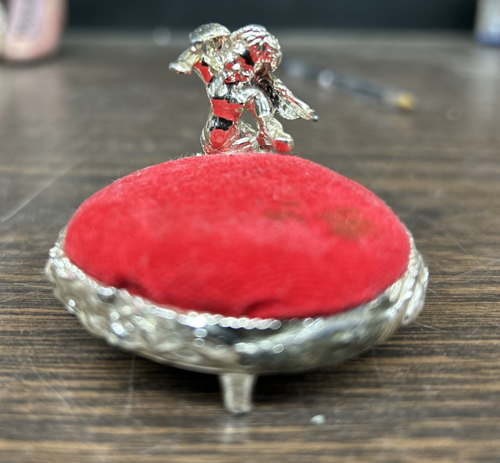 Cherub Pin Cushion  Red Velvet