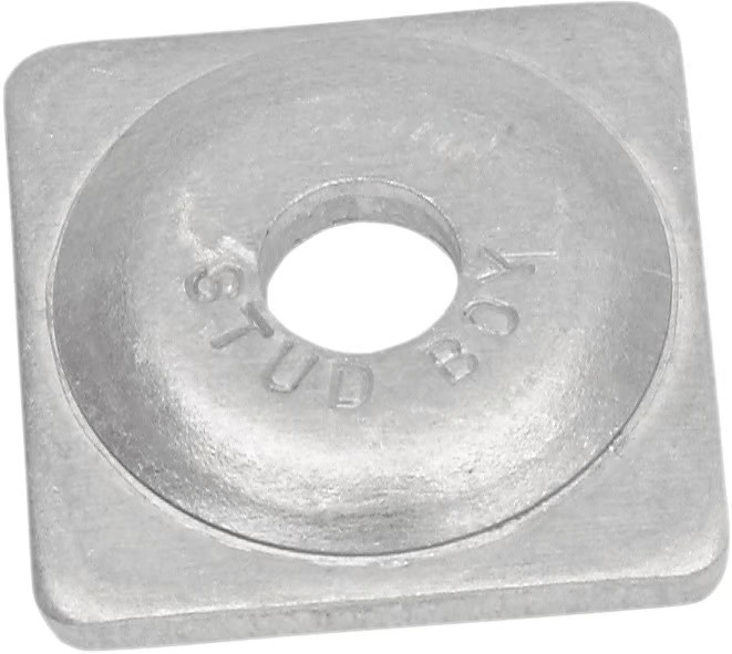 Stud Boy Square Backer Plates - Aluminum - Silver - 7mm Thread 2060-P2