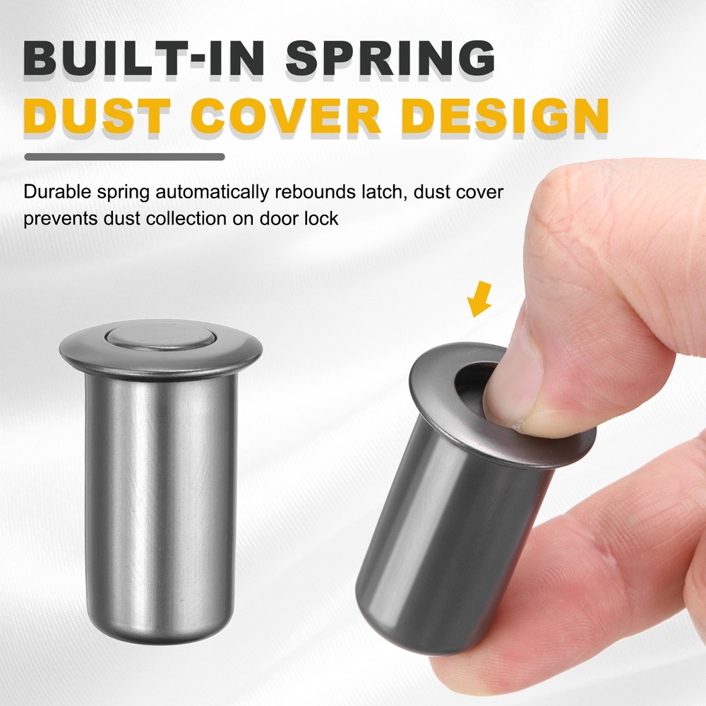0.51" Door Latch Dust Protector, Dust-Proof Sliding Lock Insert, Silver