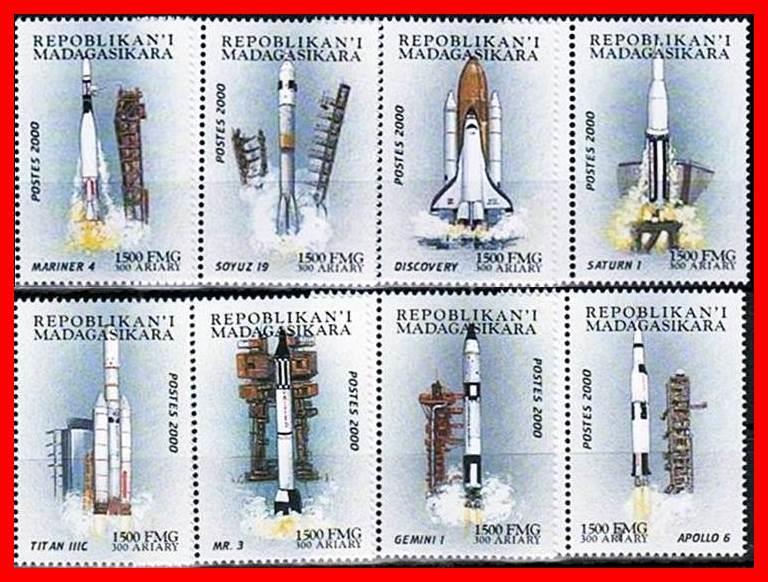 MADAGASCAR 2000 USA in SPACE = PROGRAMS + 8 S/S + 4 M/S (13 items !!!) MNH