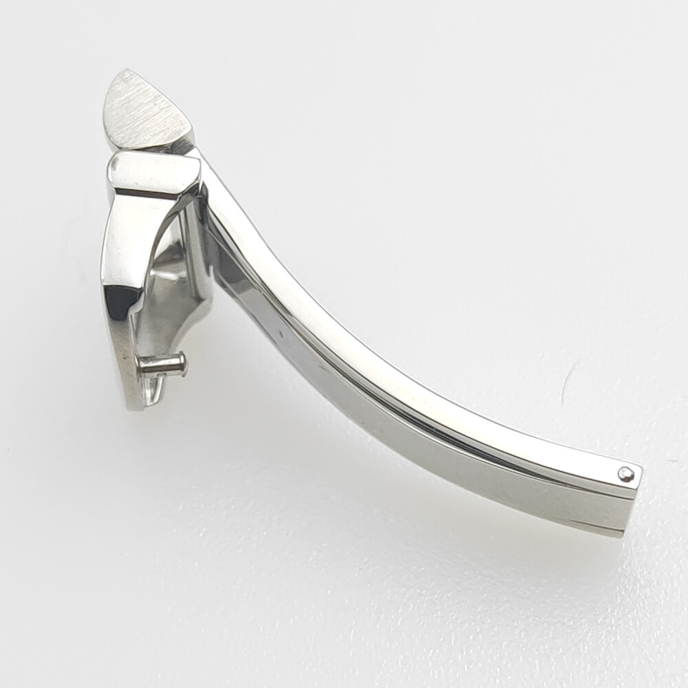16mm Silver Folding Deployment Clasp for IWC Rubber Leather Watch Band Strap