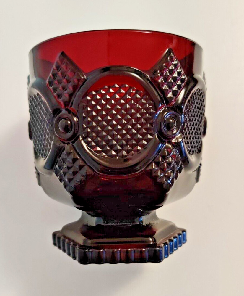 Avon Ruby Red Cape Cod Glassware 1876 Footed Tumbler 3.75"