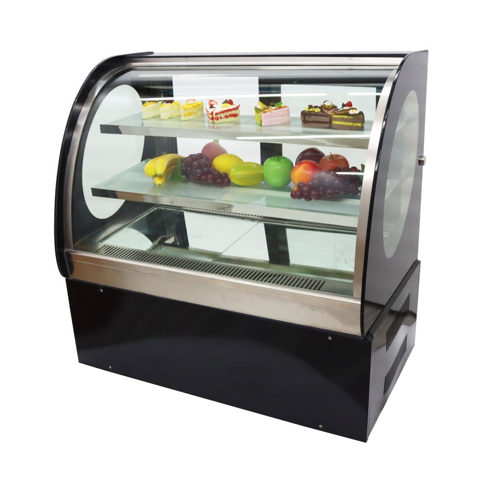 Countertop Refrigerated Cake Showcase 3 Layers Display Cabinet LED Light 220V