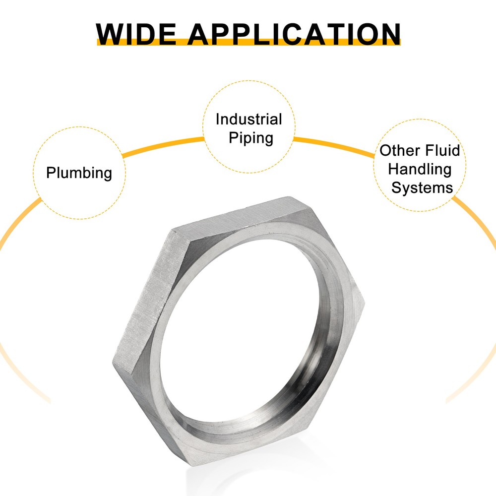 4Pcs Cast Pipe Fitting Hex Locknut, 304 Stainless Steel Hex Lock Nut NPT1"