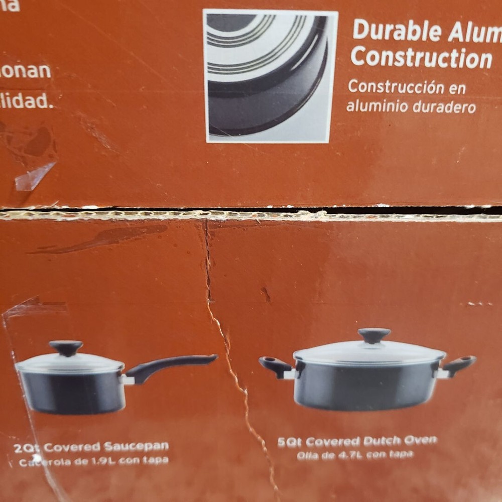 Farberware Glide 12 pc Cookware Set Black Copper Ceramic Nonstick Pots and Pans