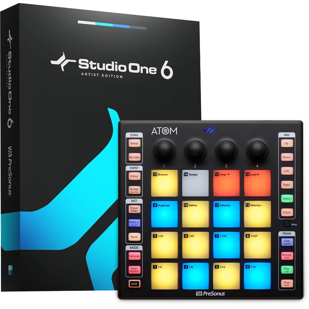 PreSonus ATOM Production  Performance Midi Pad Controller with Studio One