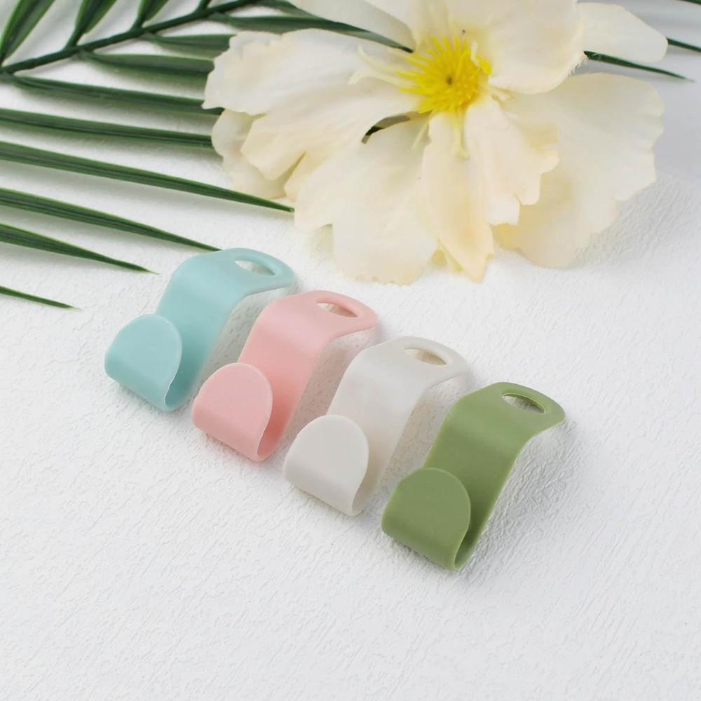 50 Pcs Space Saving Clothes Hanger Connectors - Plastic Extender Hooks for Cl...