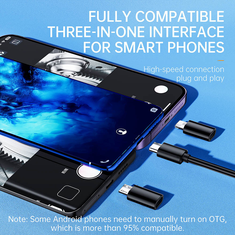 Dual Lens 9 LED Waterproof Endoscope Borescope Inspection Camera iPhone Android
