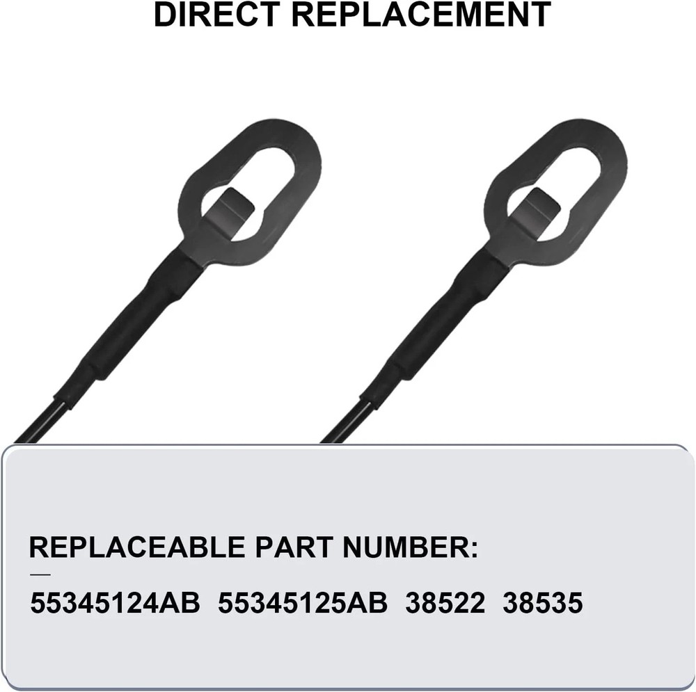 Pair Rear Tailgate Cables Lift Gate Support Straps Compatible with 1994-2002 Ram