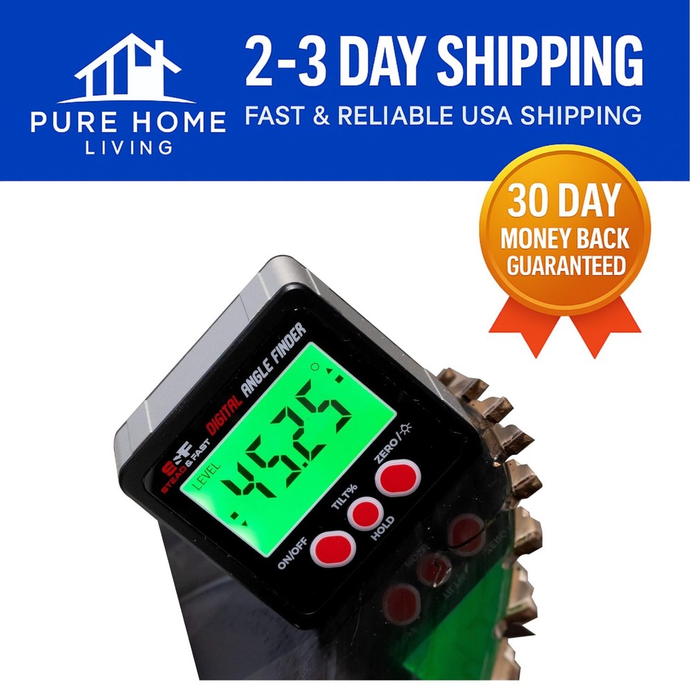 Digital Magnetic Angle Finder with Backlight - Precision Protractor Level Box