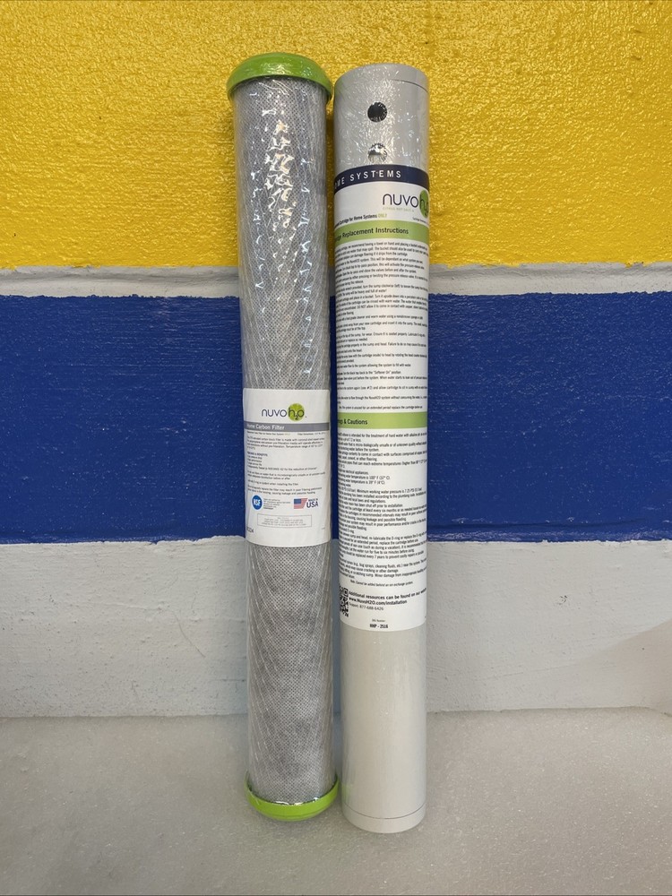 Nuvo H2O Home System Carbon Filter Cartridge & Home Softener Cartridge Set New