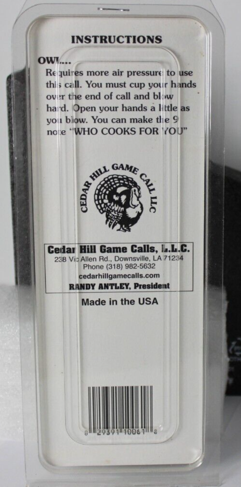 Cedar Hills Game Call Co. - Shock Gobbler Calls - Owl