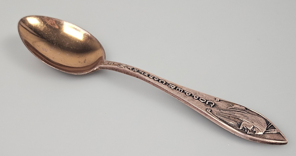 Vintage Solid Copper County Mich. Souvenir Spoon Native American Chief Profile