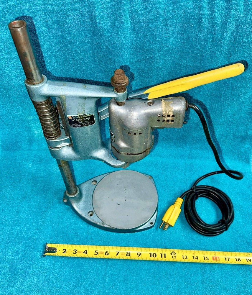 Vintage Black and Decker 1/4" Drill & Drill Press Stand