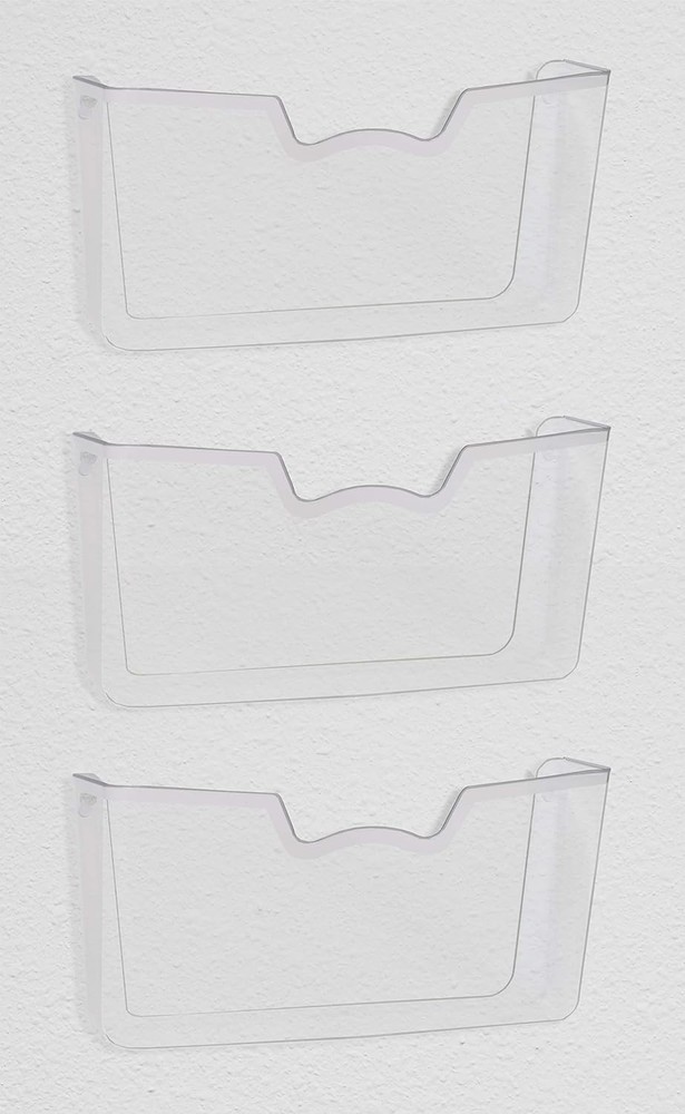Simple Houseware Clear Single Pocket Wall Mount for Hanging 3 Pack,