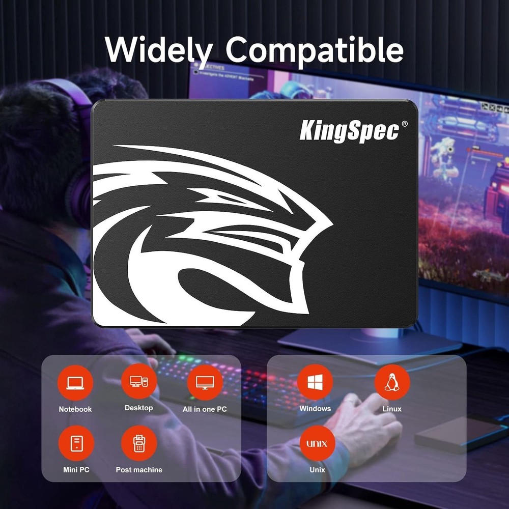 Portable 128GB Internal SSD | SATA III, Shock Resistant & Efficient Performance