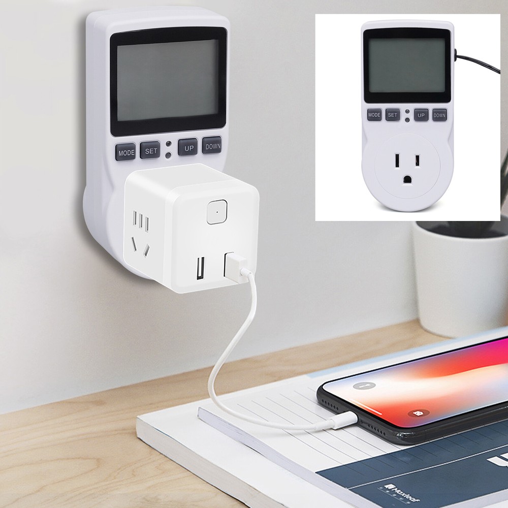 Digital Thermostat Outlet Plug Temperature Controller Outlet Socket 15A 1800W