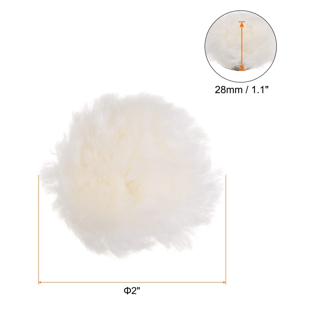 5pack Wool 2 inch Wool Polishing Pad with Hook and Loop