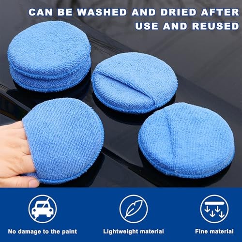 4PCS Microfiber Applicator Pads, 5 Inch Car Wax Foam Applicator with 4pcs