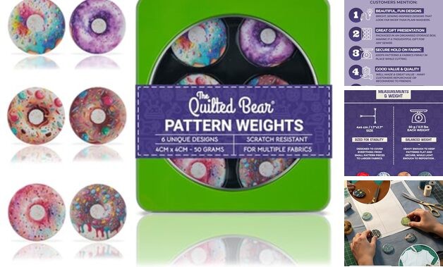 Pattern Weight Set – Scratch-Resistant Fabric Weights for Secure TQB - Donuts