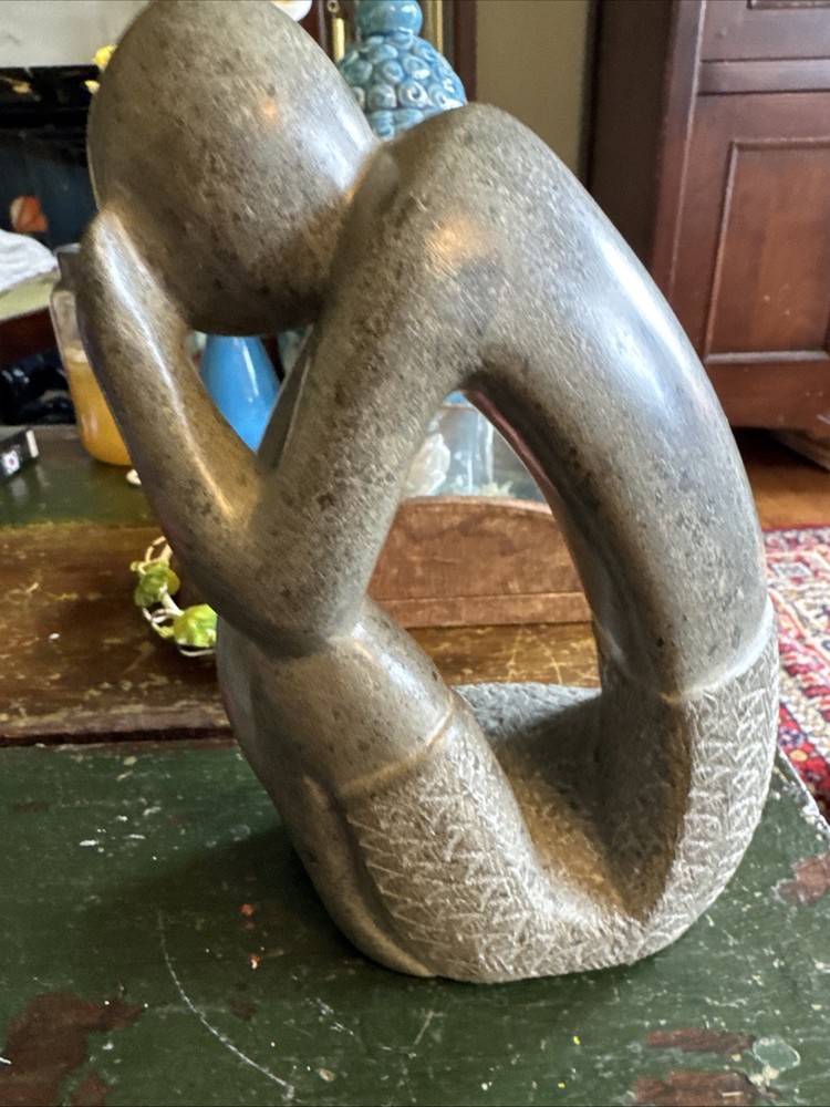 Hand Carved Grey Polished Granite Stone Sculpture