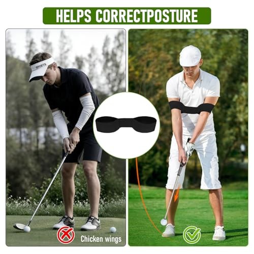 Retractable Golf Swing Training Aid - Portable Grip Trainer with Click